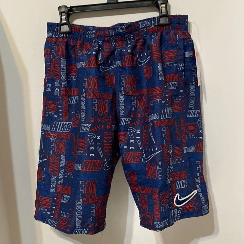 Boys Nike swim trunks size large just do it with pockets